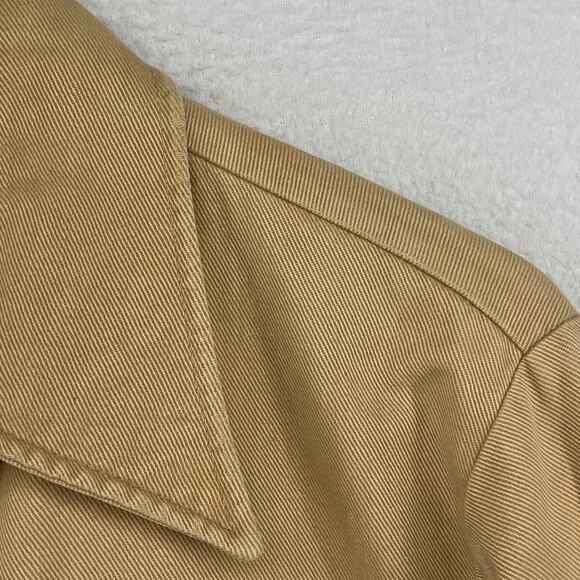 Vintage LEVIS Shirt Mens M Red Batwing Twill Button Up Utility Long Sleeve Brown - Picture 7 of 16